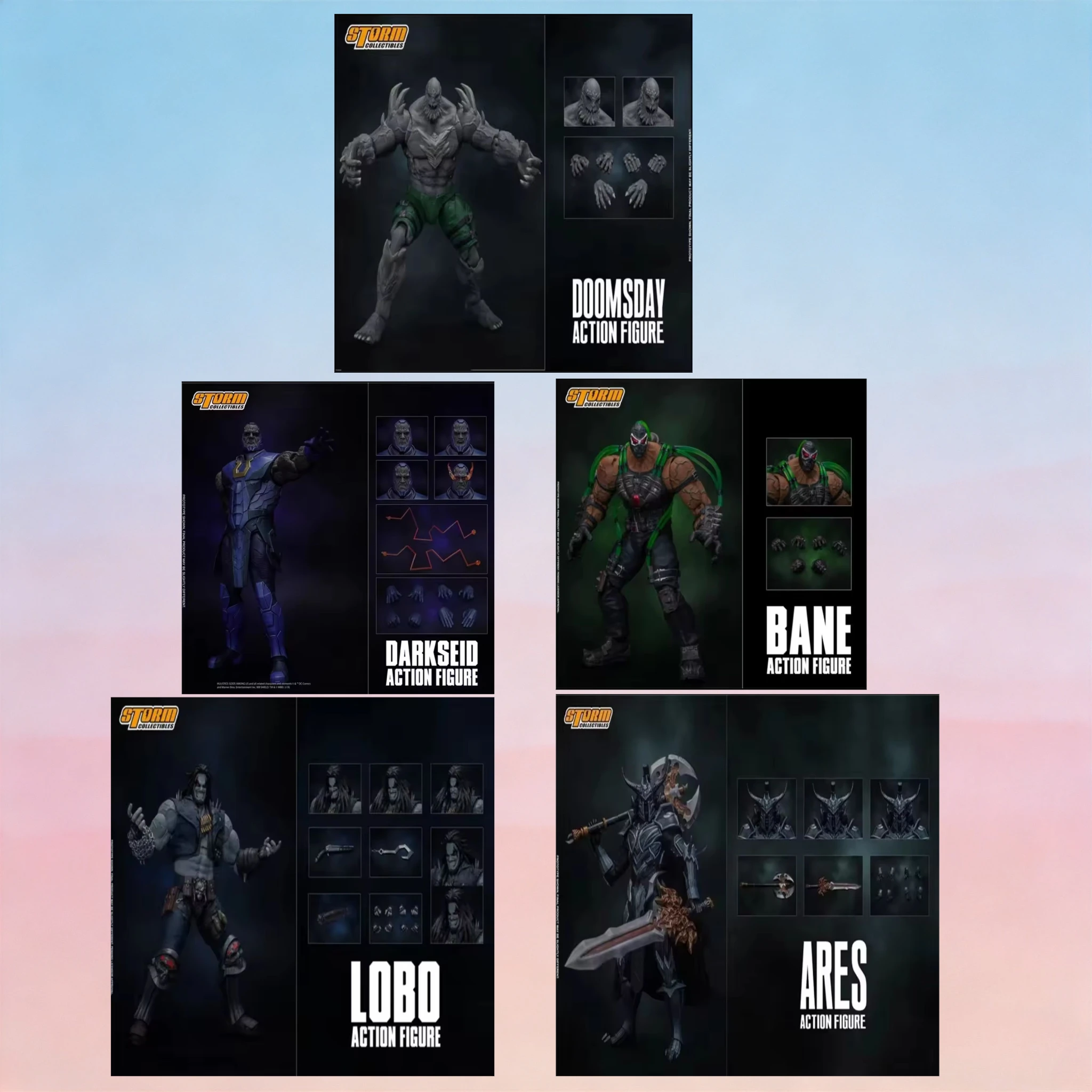 

In-stock Storm Toys Justice League DOOMSDAY DARKSEID BANE LOBO ARES 1/12 Action Figure Model Collectible Gift