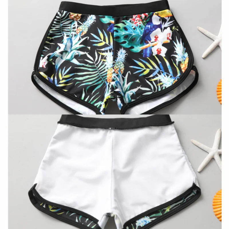 Traje de baño Anti-UV para niños, traje de baño para playa de manga larga, bosque Tropical, 2 a 15 años, 3 piezas