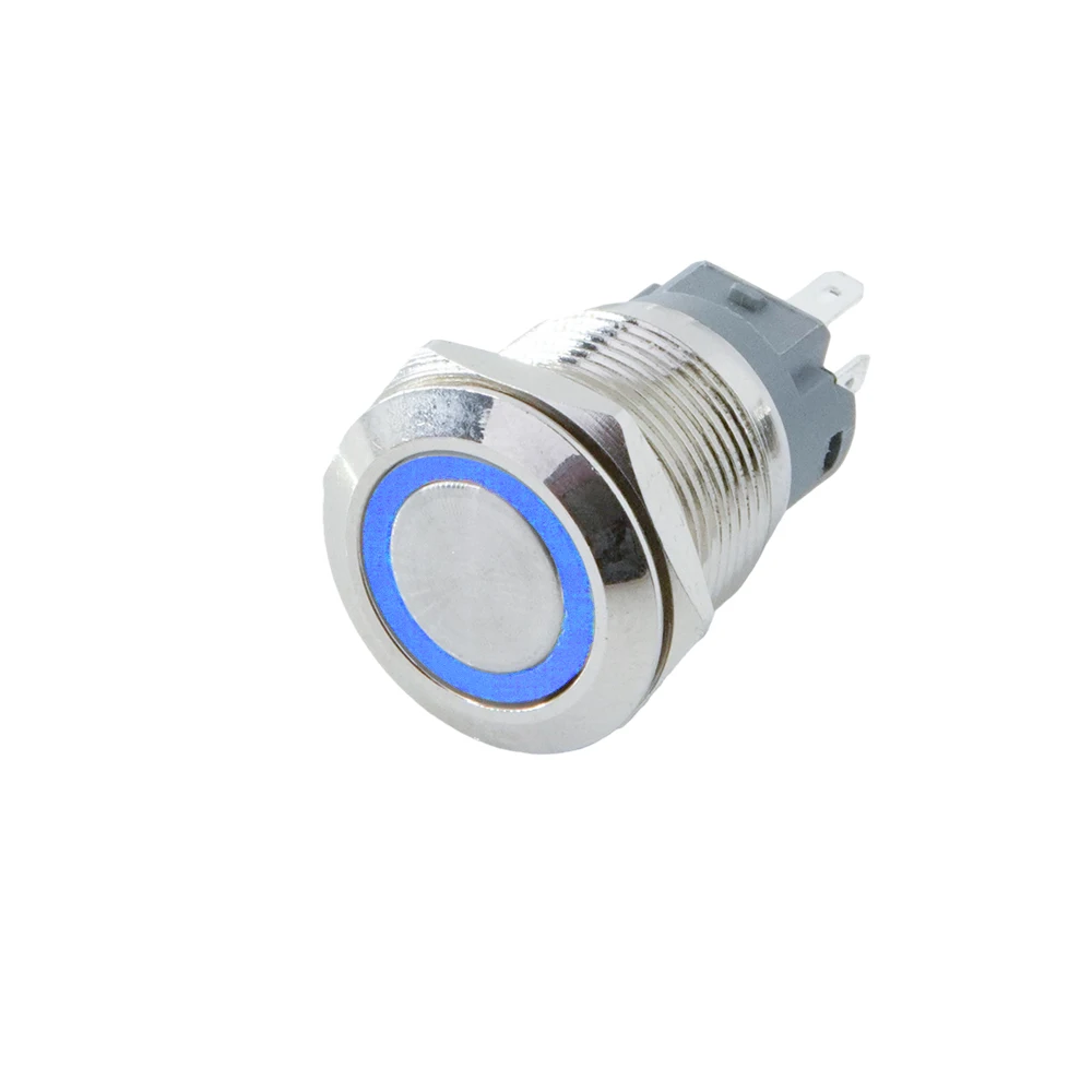 16mm 19mm 22/25mm metal push button high current 10/15/20A 3-220V switch on off power LED light Waterproof Extended circle ip65