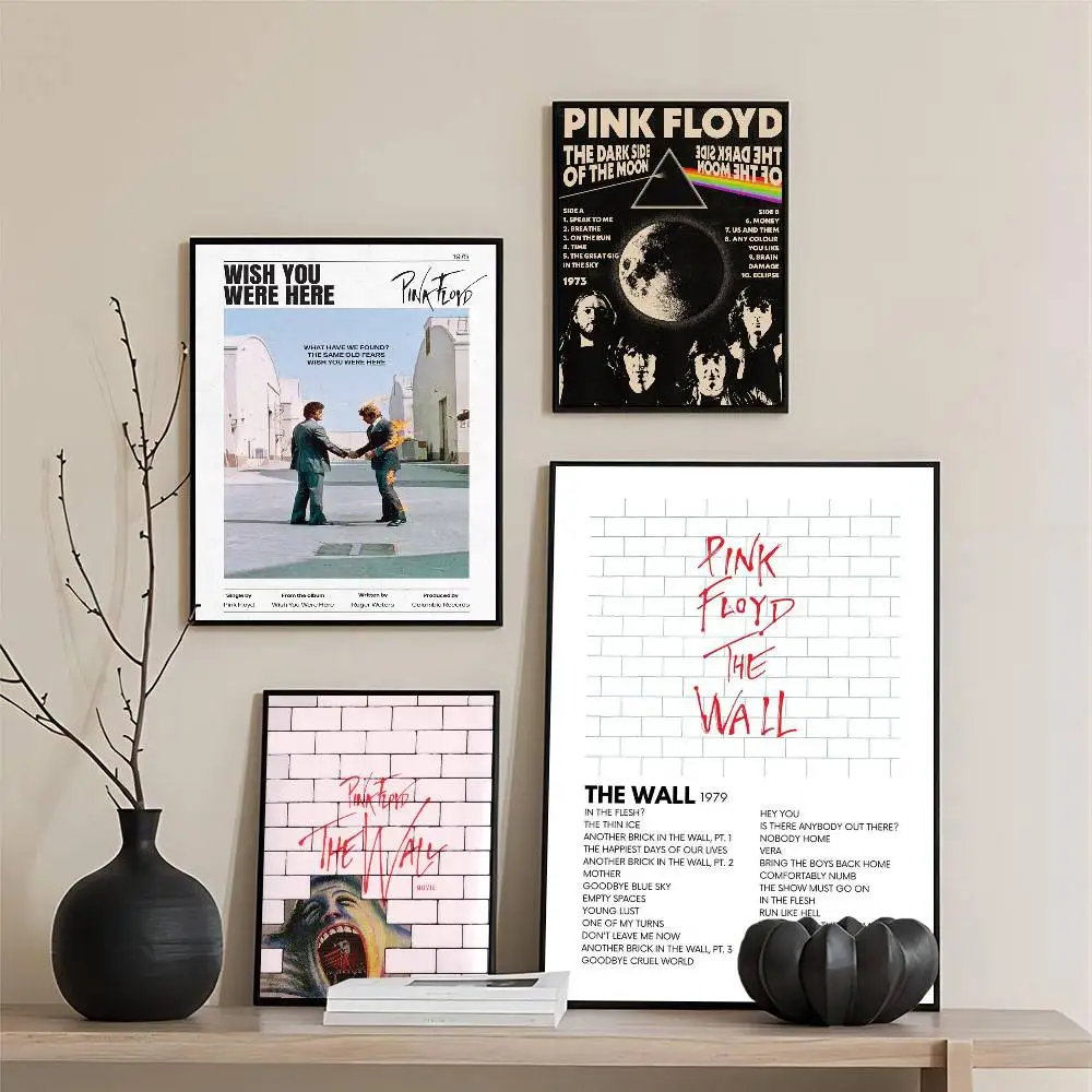 Pop Band P_Pink F_Floyd Classic Album Anime Posters Sticky Whitepaper Sticker DIY Room Bar Cafe Kawaii Room Decor