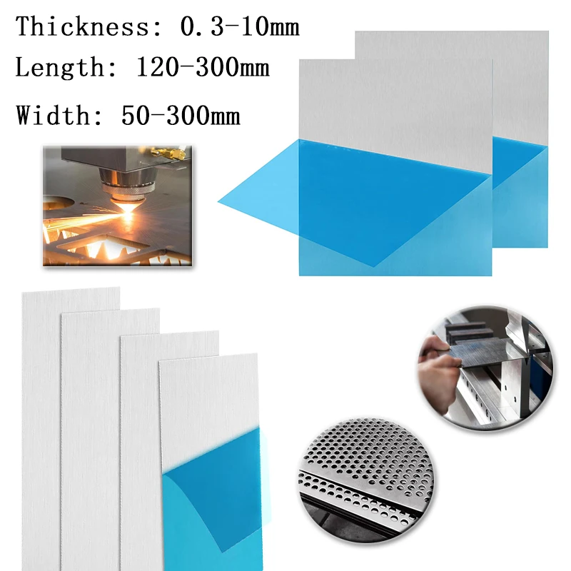 Aluminum Plate Thickness 0.3mm 0.5mm 1mm 1.5mm 2mm 3mm 5mm 6mm 10mm Aluminum Alloy Square Plate Polished Plate Sheet DIY Craft