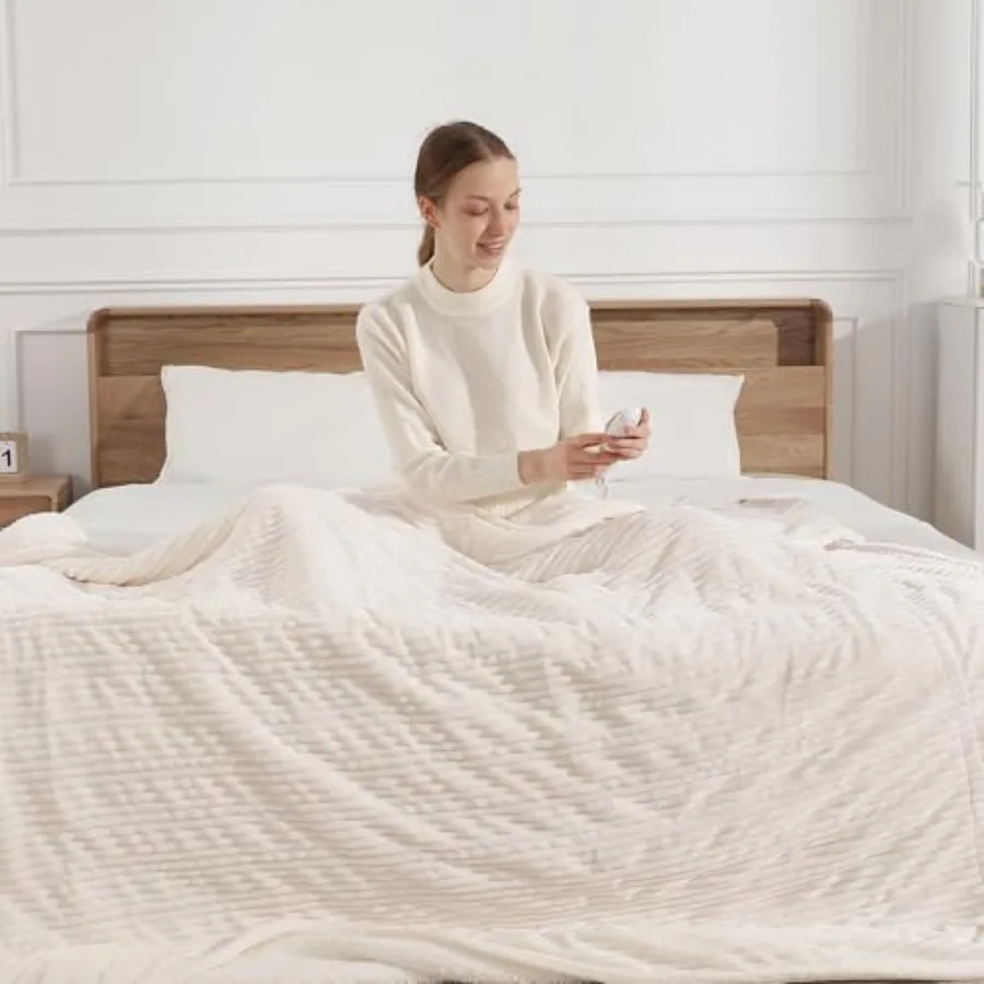 

Electric Heated Blanket Full Size - 72"x84" Heating Blanket with 5 Heating Levels and 10 Hours Auto Off with FCC/ETL Certified