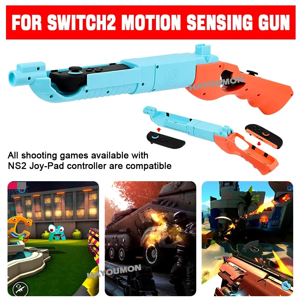 

2026 Gun Shape for NS Switch 2 Joypad Game Accessories Handgrip Controller Gun Stock Mount Shooting Game Handle