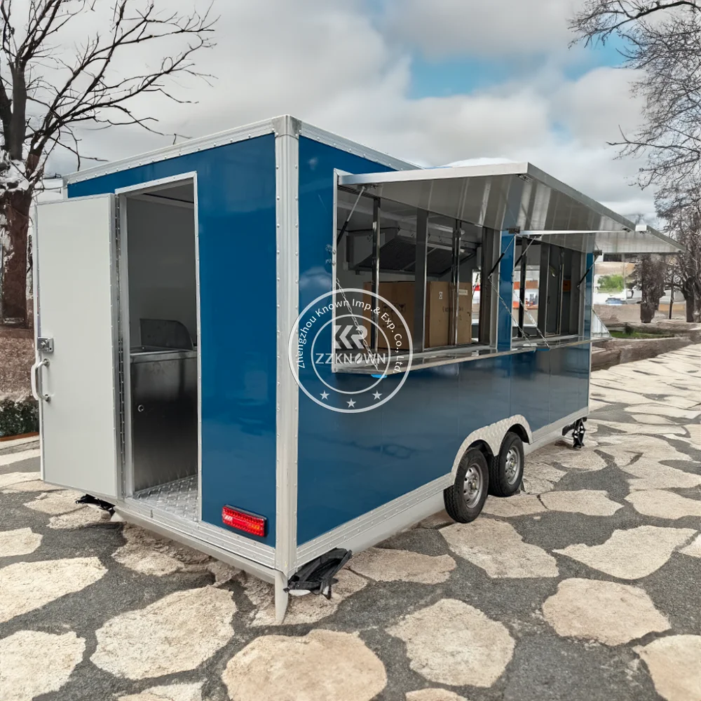 Stainless Steel Food Trucks For Sale Usa Barbeque Snack Coffee Truck Concession Coffee Pizza Trailer 