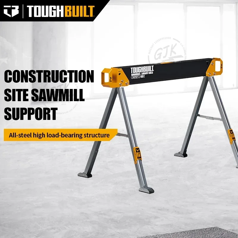 ToughBuilt - طاولة المنشار/Jobsite القابلة للطي - قوية وشديدة التحمل، فولاذ عالي الجودة بنسبة 100%، مقبض سهل الحمل مقاس 41.5 بوصة - (TB-C550)
