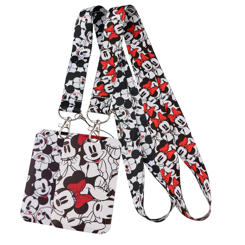 D1454 cordones de Mickey y Minnie Mouse para llaves, cadena de identificación, cubierta de tarjeta de crédito, pase de teléfono móvil, correas para el cuello, accesorios de soporte de insignia