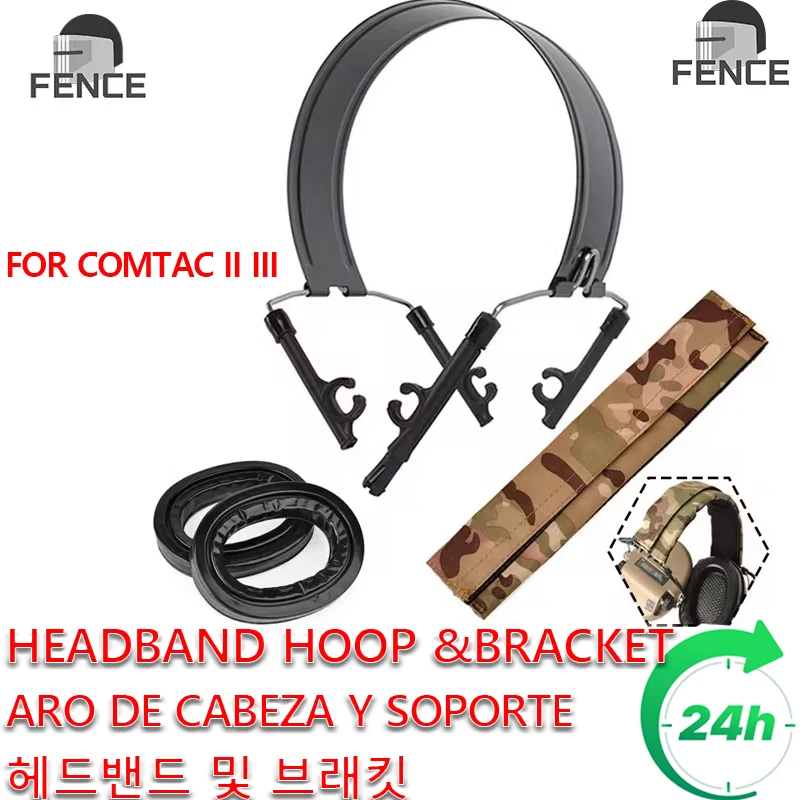 Wadsn airsoft tactcial tiro fones de ouvido bandana suporte aro para comtac ii iii série softair ptt fone de ouvido acessórios