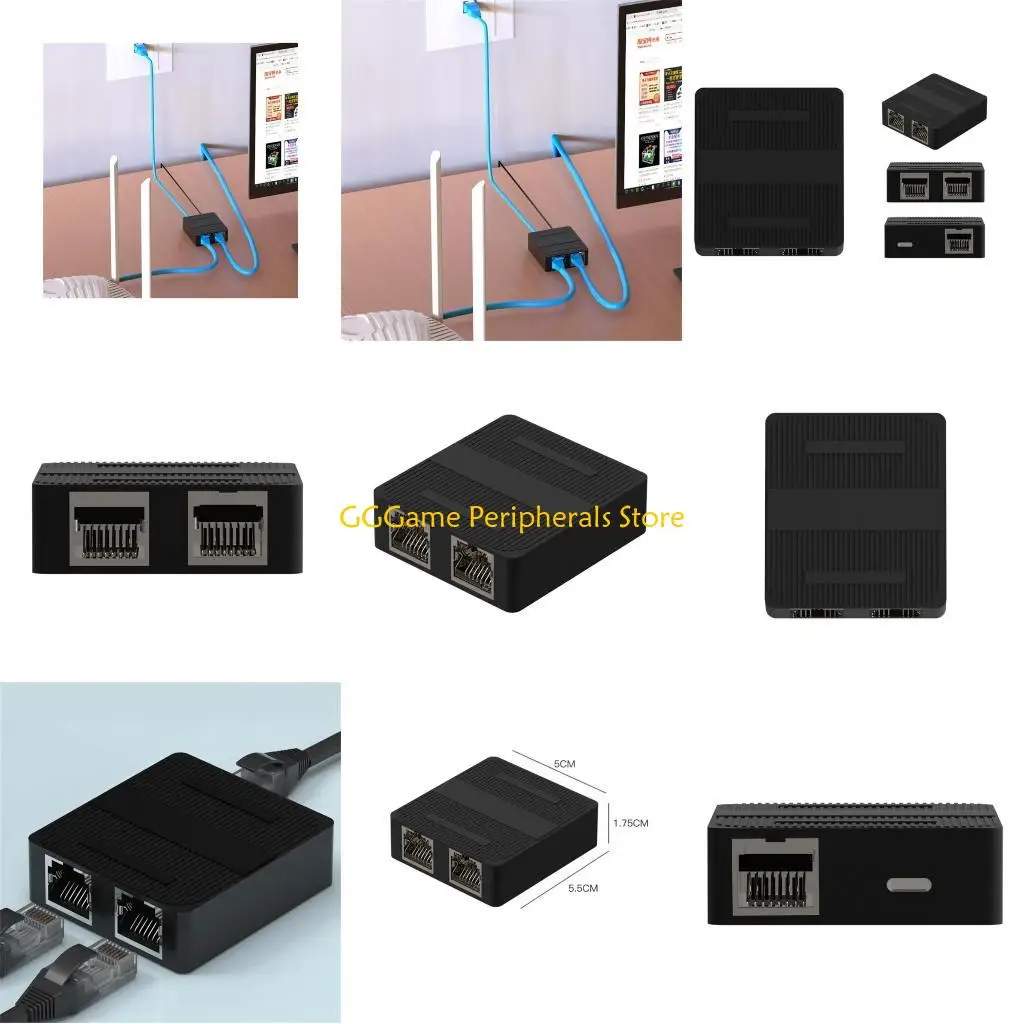 U55B イーサネット スプリッタ アダプタ RJ45 メス 1 ～ 2Way メス ソケット カプラー エクステンダー