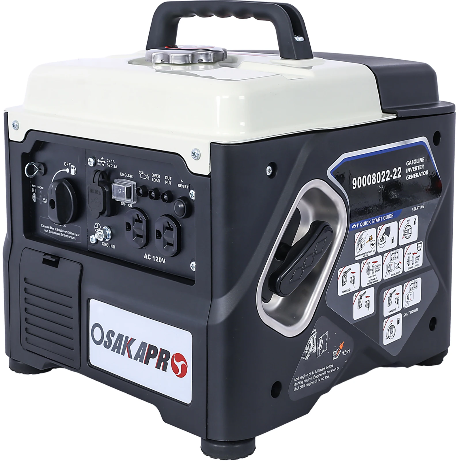 

Portable Inverter Generator,1200W ultra-quiet gas engine, EPA Compliant, Eco-Mode Feature, Ultra Lightweight for Backup Home Use