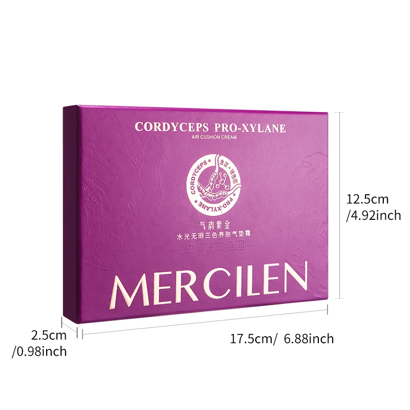Mercilen Water-Gloss Flawless Three-Color Skin-Nourishing Cushion Bb Cream 15g*2, Cc Liquid Foundation for Natural Nude Makeup, Long-Lasting Moisturizing Isolation Concealer, Brightens Skin Tone, Is Refreshing and Non-Greasy, Makes Skin Naturally Radiant, Suitable for All Skin Types, Skincare Holiday Gift
