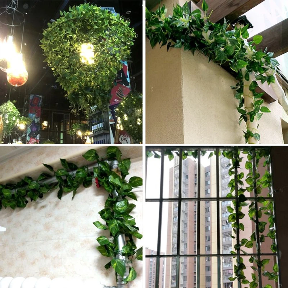 1 قطعة نبات اللبلاب الاصطناعي ورقة جارلاند دون سلة معلقة 105 سنتيمتر قماش حريري بلاستيكي لمهرجان الزفاف الديكور الحرس