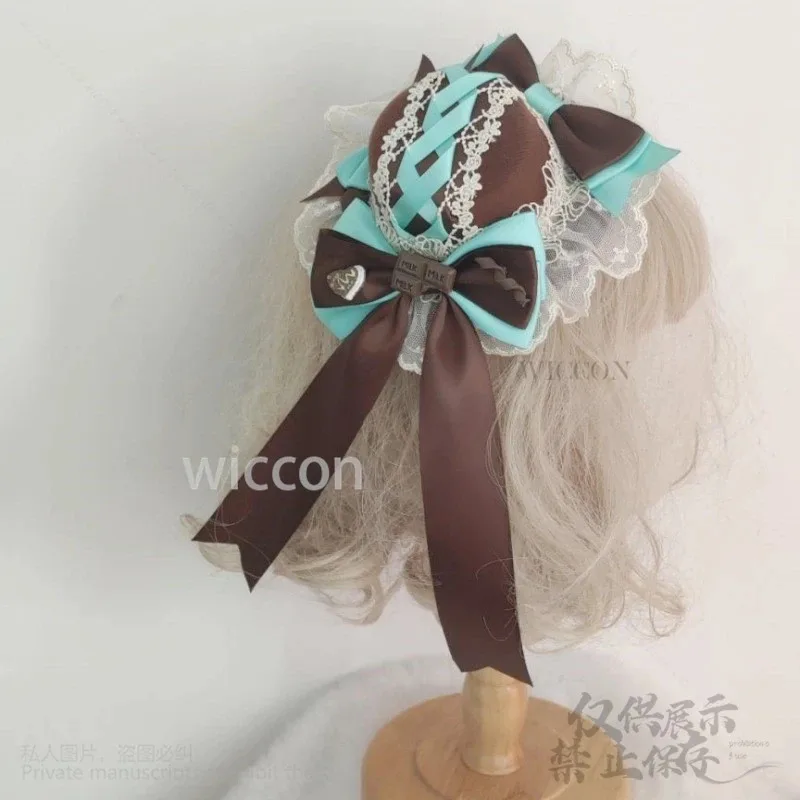 CyHalloween النعناع الأخضر الشوكولاته الحلو لوليتا الدانتيل الشعر هوب أنيمي خادمة تأثيري عقال أغطية الرأس قبعة الإكسسوارات بالجملة