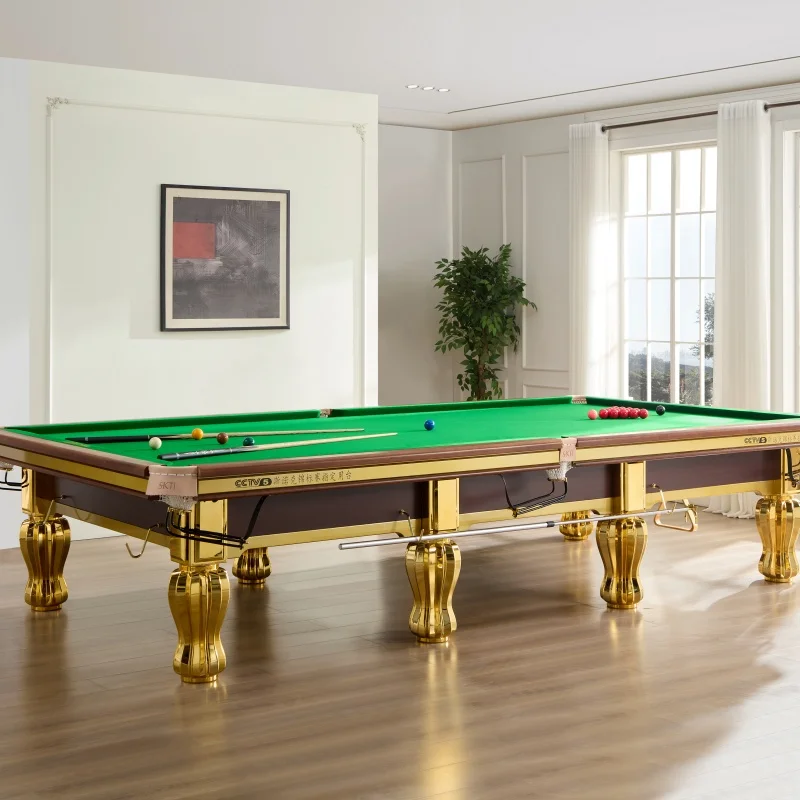 2026 Solid Hard Maple Heavy-Duty Professional 9ft Leather Pockets High Quality Commercial Use Pool Table Frame Snooker Billiard