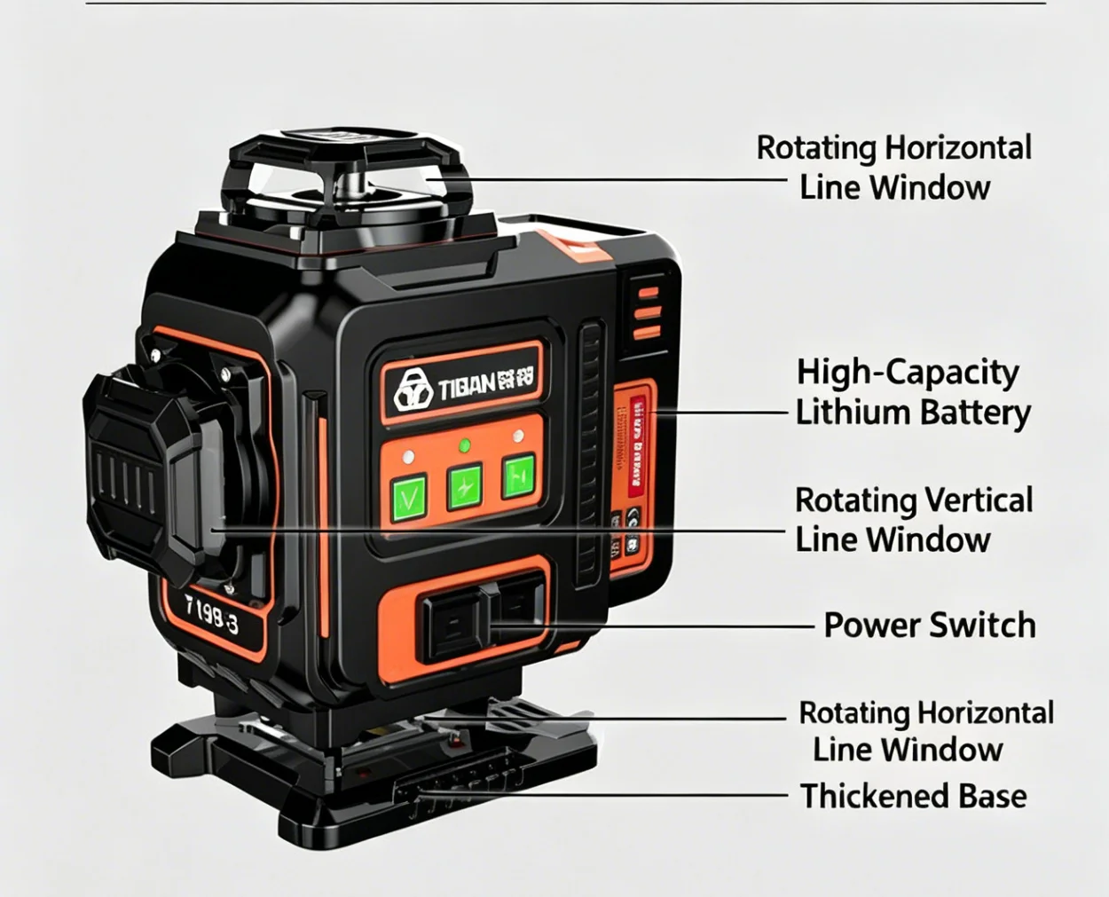 高精度TB-7199-3レーザー 12ライン3D/16ライン - Laser Level 16 Lines 4D Green のレビューと価格