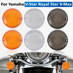 2PCS Plastic Motorcycle Turn Indicator Signal Light Lens Cover for Yamaha V-Star 1100 650 Royal Star V-Max Amber/Smoke/White