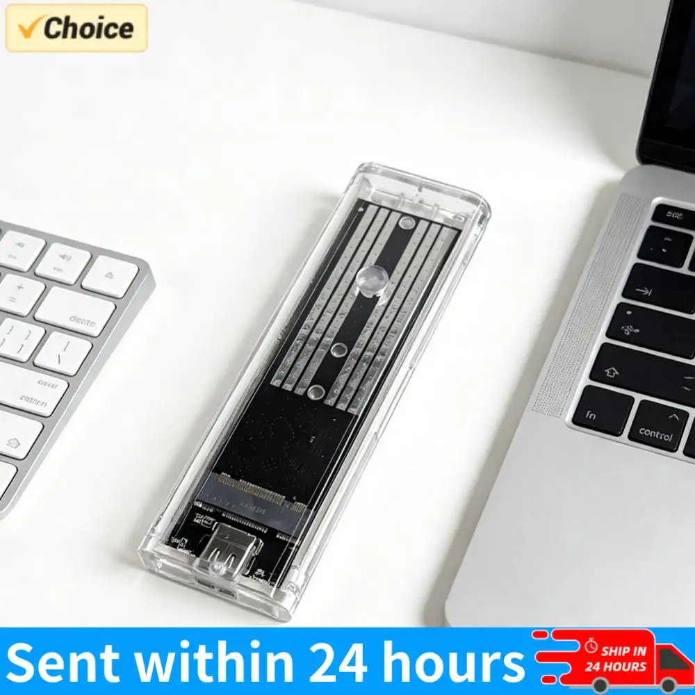 

M.2 NGFF SATA Type C 3.1 Transparent External SSD Case 10Gbps Hard Disk Case External SSD Adapter for 2230/2242/2260/2280