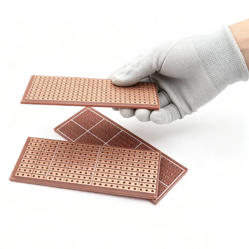 10Pcs 2.5x6.4cm Prototype Paper PCB Board 2.54mm Hole Pitch Universal Matrix Experiment Circuit Board Single Row Continuous Hole