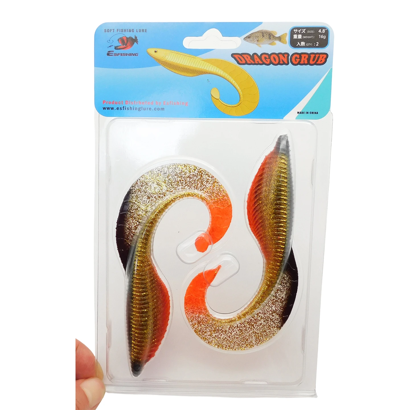 НОВИНКА ESFISHING: Рыболовная приманка Dragon Grub 120 мм, силиконовая пластиковая приманка-свимбейт для групера, щуки, окуня
