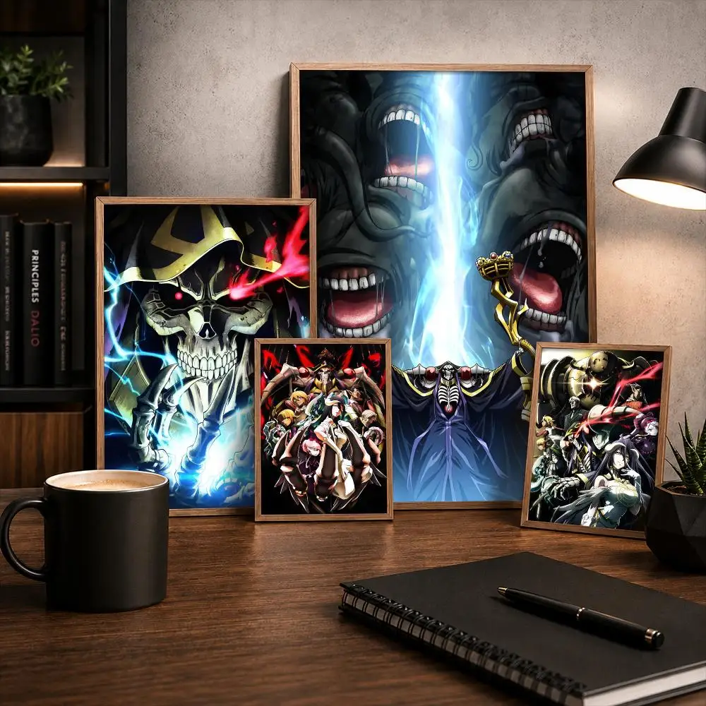 O-OVERLORD Anime Poster Stickers HD Painting Self-Adhesive Art for Bedroom Living Room Home Decor Modern Wall Decals Gift