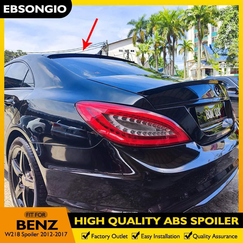 For Mercedes-Benz CLS Class W218 Spoiler CLS300 CLS350 CLS63 2012-2017 Roof Spoiler ABS Material Car Rear Top Wing Spoiler