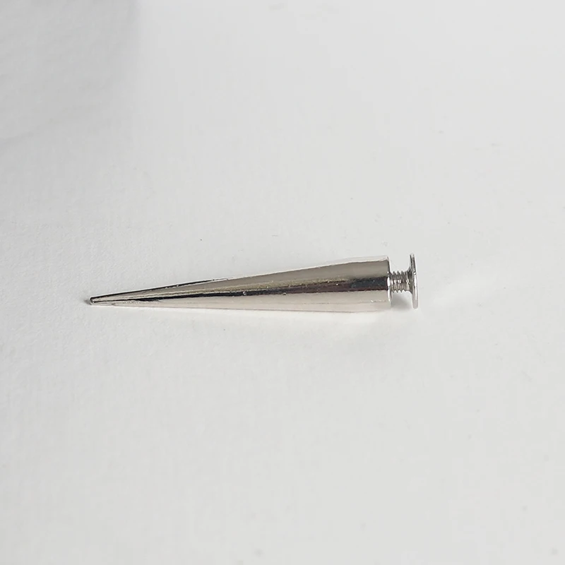 50 Sets 7 x 38 mm Silber Punk Spike Zinklegierung Kegel Spots Nieten Lederhandwerk Nieten Bullet Spikes für Leder – Detail 3