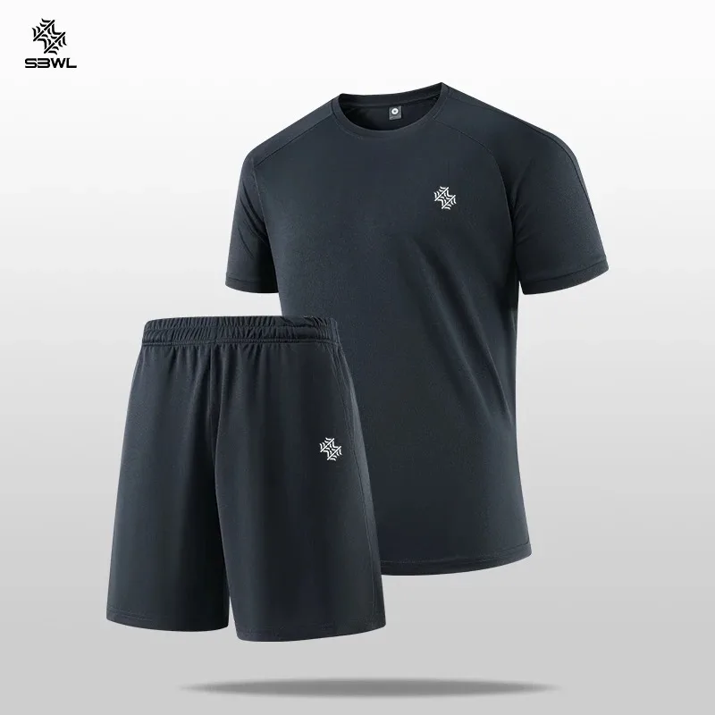 All-match summer men two-piece suit, breathable quick-drying textile, refreshing fit, will not cling when you swea