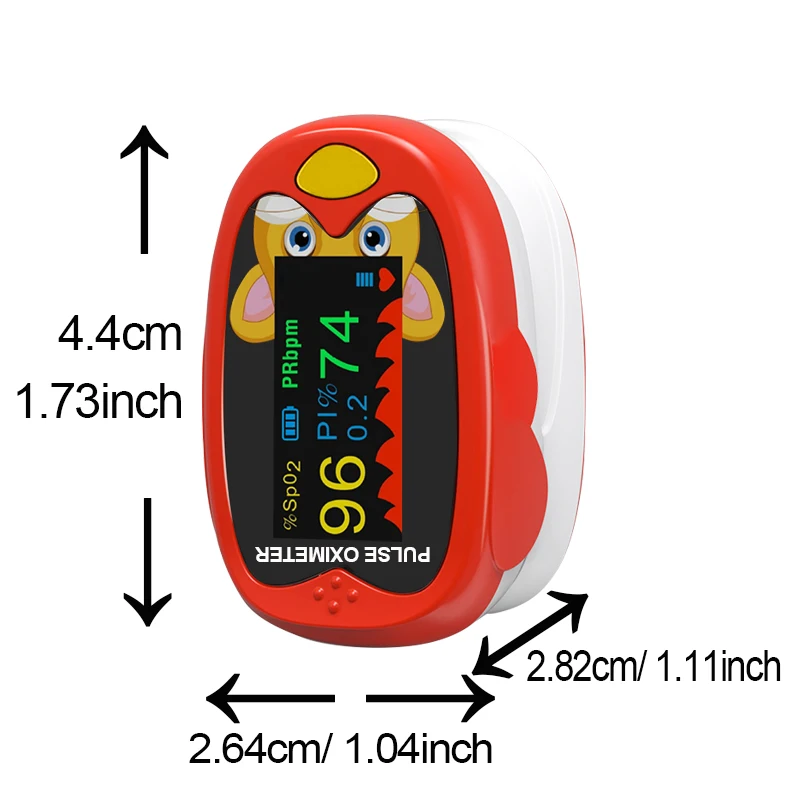 Rechargeable Pediatric Oximeter Finger Blood Oxygen Monitor for Children Pulse Oximeter OLED Digital Oximetro Home Medical