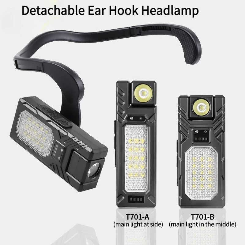 

Hanging Ear Detachable Headlamp Sensor Camping Headlight Mini Portable Flashlight Magnetic Work Light Waterproof Emergency Lamp