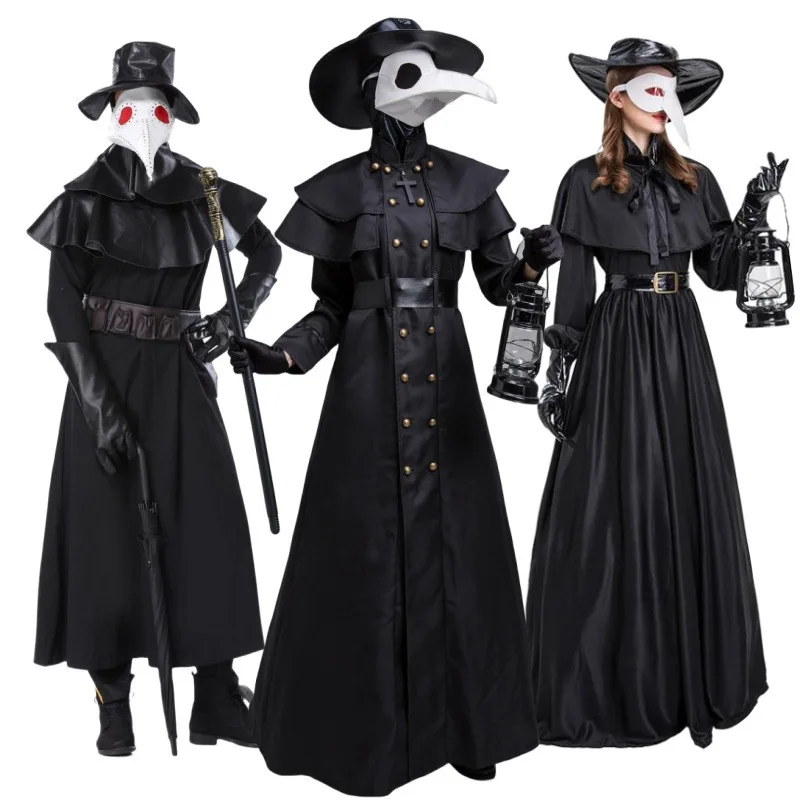 

Men's and Women's Medieval Cos Steampunk Style European and American Plague Doctor Costume Party Role-playing Suit