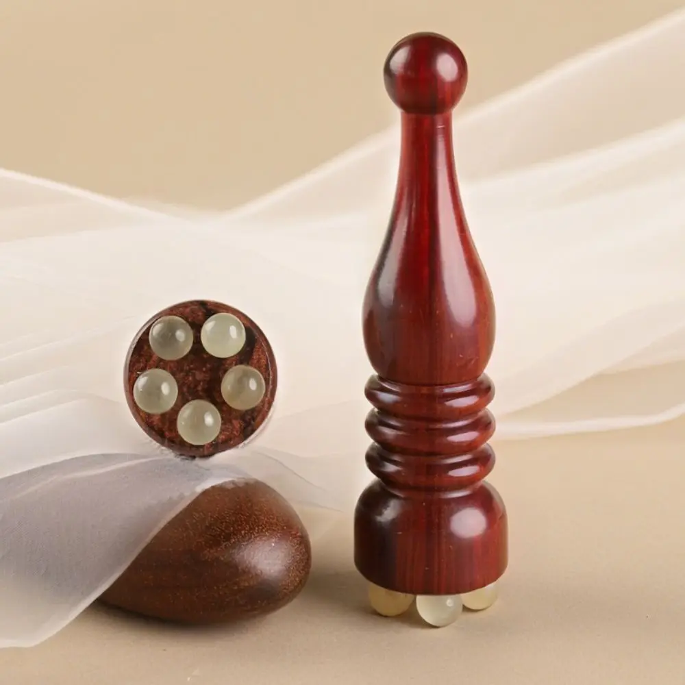 New Lotus Shape Facial Massager Natural Material Smooth Surface Face Massage Stick Portable Eye Massager Roller Facial Care