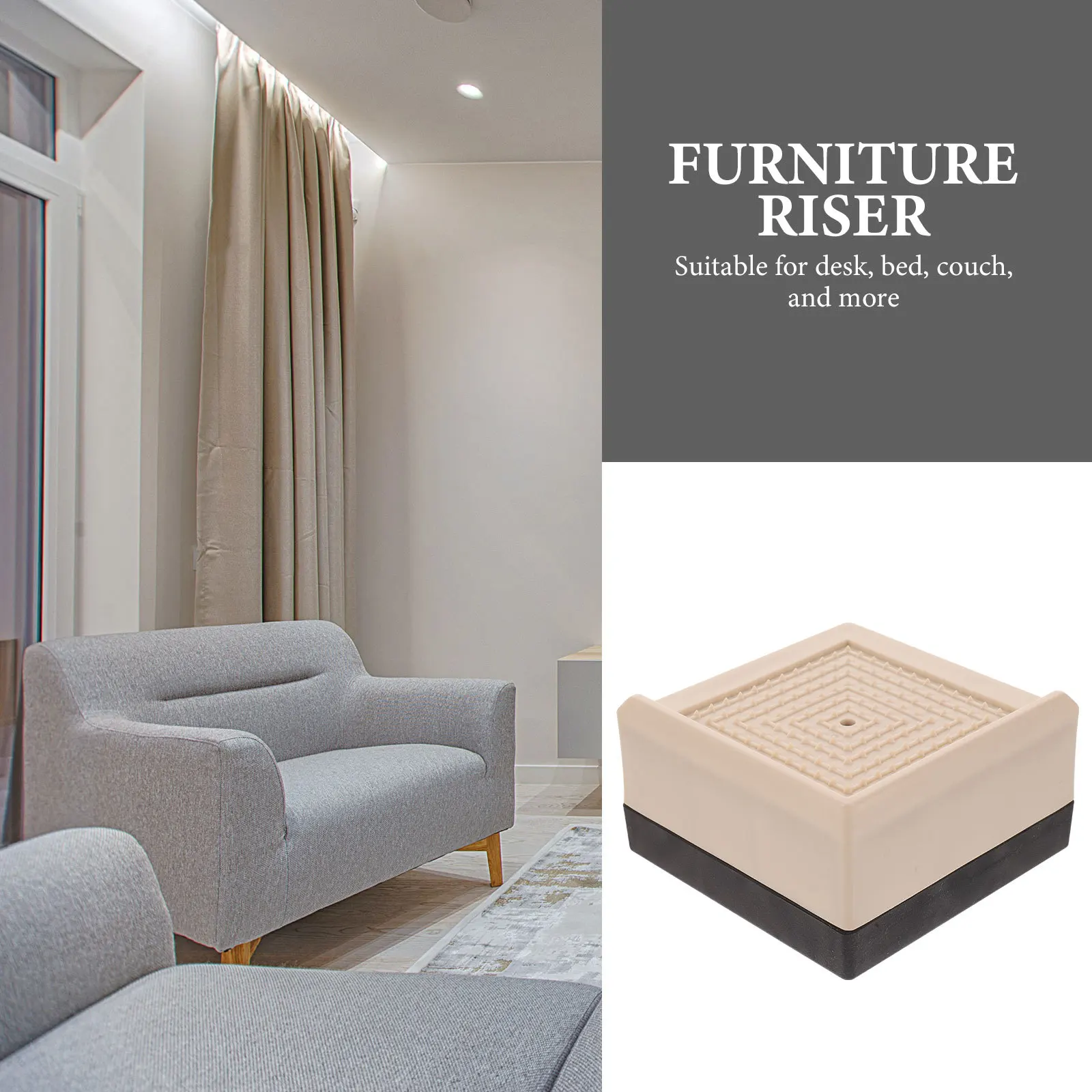 

4Pcs Bed Risers Heavy Duty Furniture Lifter Sofa Couch Table Desk Height Lift Riser Blocks Bed Risers Furniture Riser