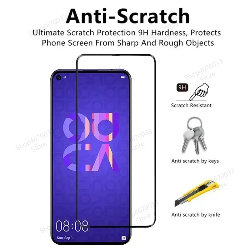 9D กันรอยหน้าจอ4ชิ้นสำหรับ Huawei nova 5T 8 SE 7 6 SE 8i 7i กระจกนิรภัยป้องกัน6สำหรับ Huawei P Smart Z 2019 2021 2020
