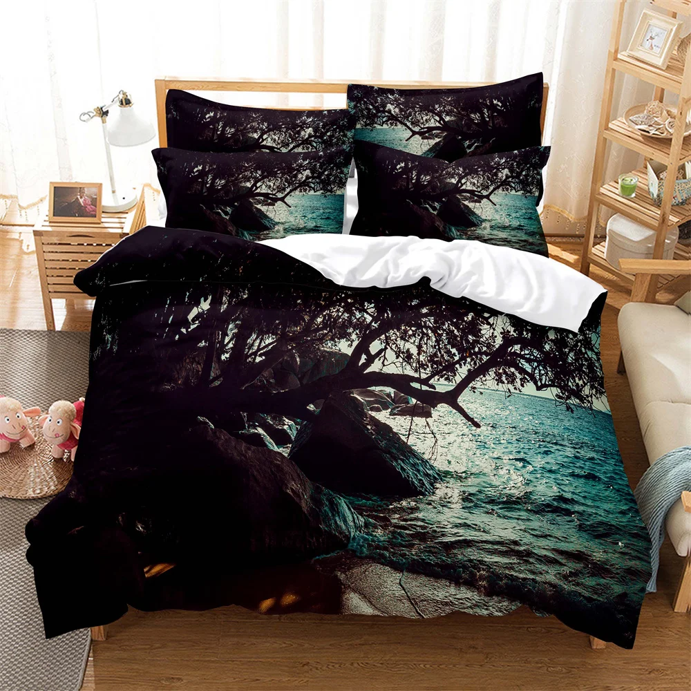 

Sea 3D Digital Bedding Sets Home Bedclothes Super King Cover Pillowcase Comforter Textiles Bedding Set bed cover set