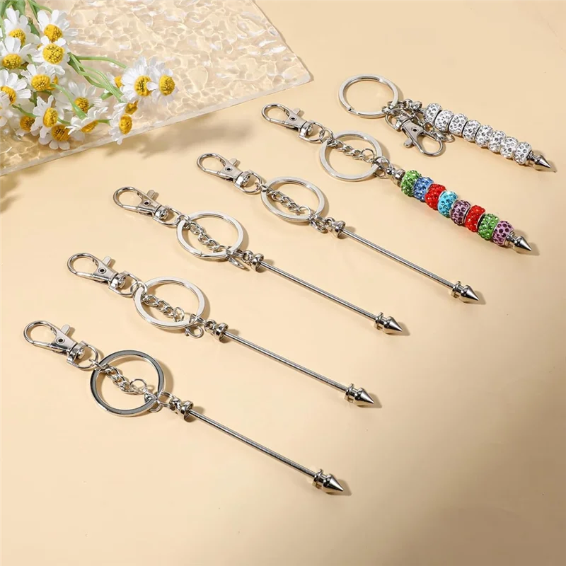 

Ultra 26 Pcs Beadable Keychains, Silver Keychain Making Kit With Beadable Keychain Bar Lobster Clasps Key Rings
