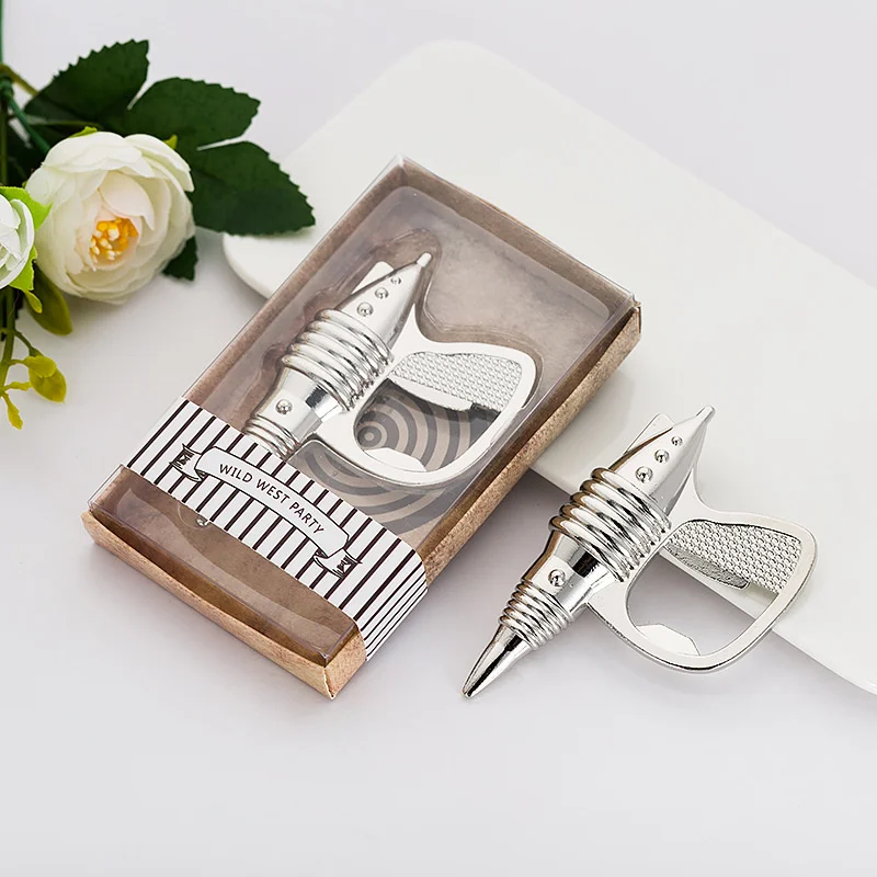 60pcs Advertising Activity Small Gift Silver Machine G.un Bottle Opener Creative Gift Mobile Phone Beer Opening