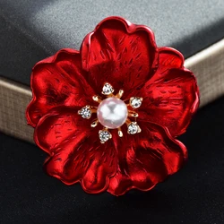 Enamel Rose Flower Women Brooch Pins Gift Fashion Jewelry For Suit