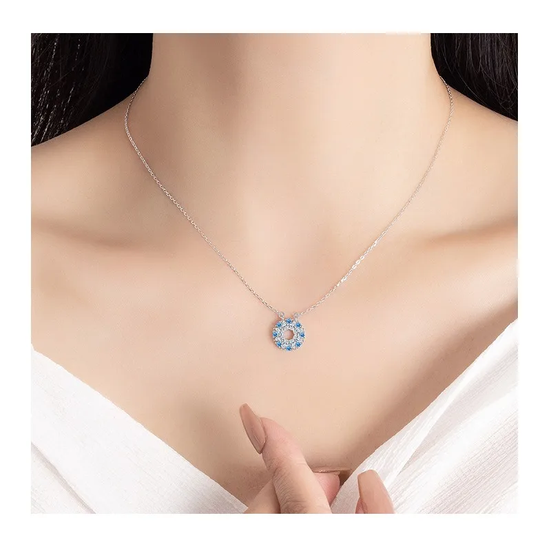 

Оригинальное ожерелье Kalaini Ocean с контрастными синими и белыми элементами, круглая цепочка на ключицу