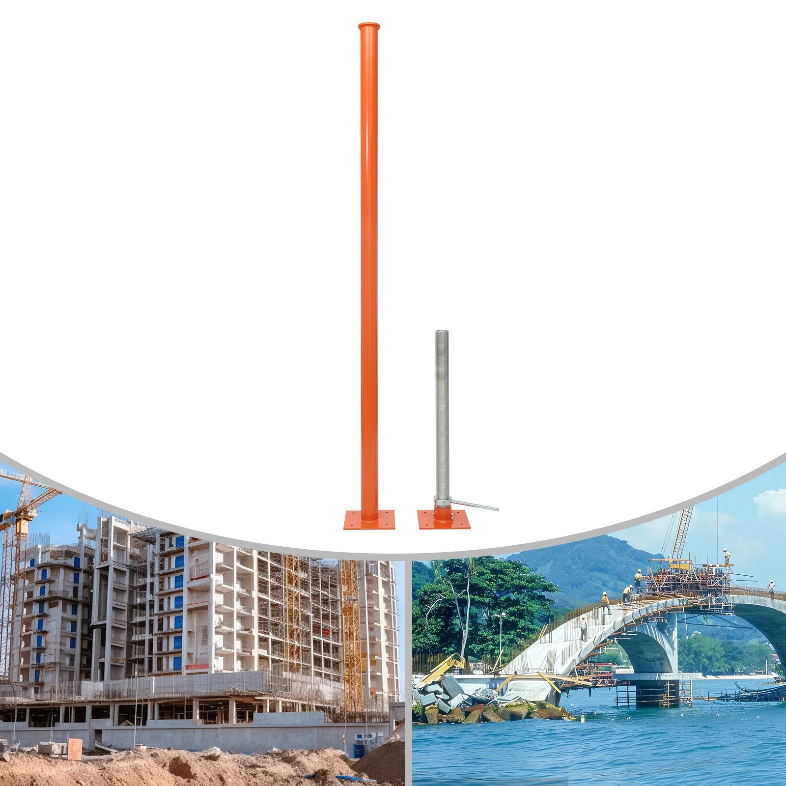 

Height Adjustable Jack Post for Home Construction Type Sturdy Base Support 85 to 109 Inches