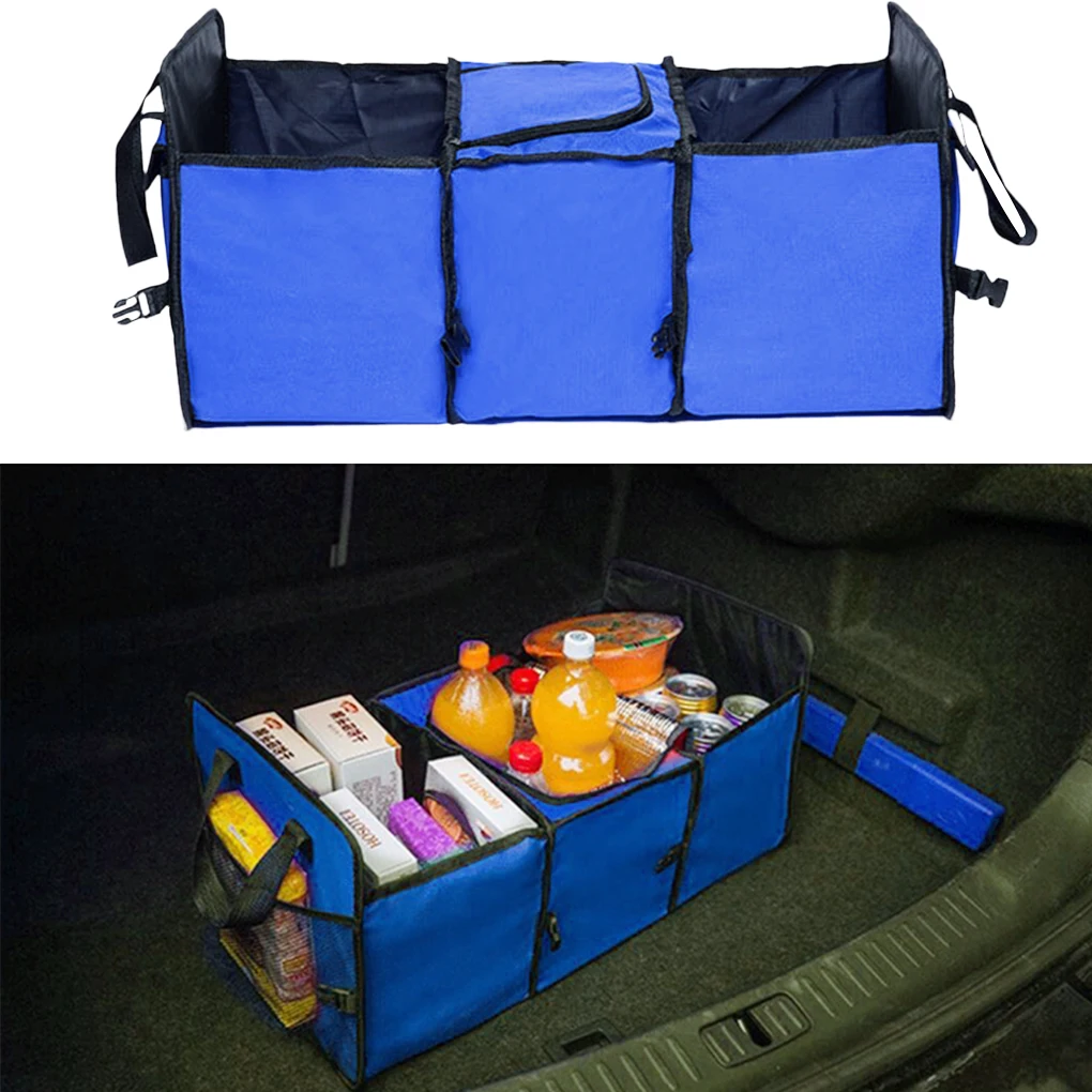 พับรถ Trunk สวมใส่กล่องเก็บกันน้ํา Auto Organizer Solid Storage กระเป๋าสีดํา
