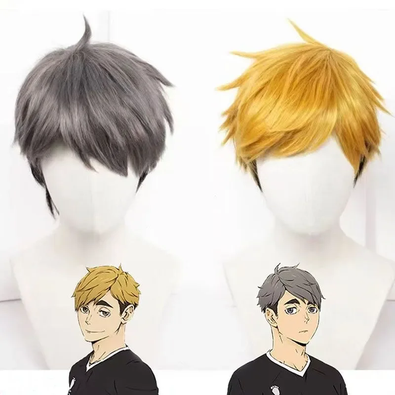 

Anime Haikyuu Miya Atsumu miya osamu Wig Cosplay Costume Volleyball High Quality Halloween Party Wigs