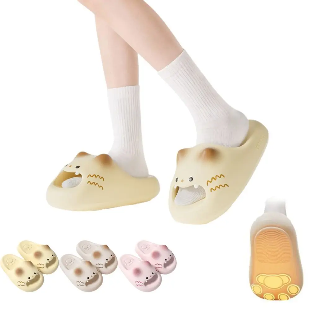 

Adorable Waterproof Cat Slippers Anti Slip Closed Toe Cat Paw Slippers Bottom Cat Paw Soft Bottom Ladies Slippers Home