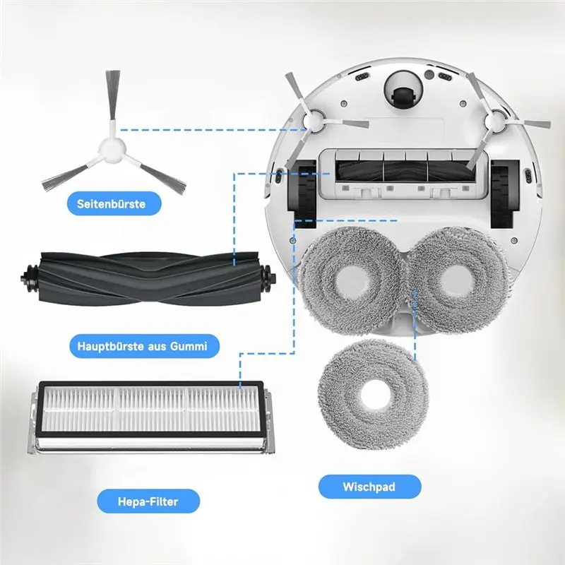 ABUH-For Dreame L10s / L10 Ultra / L10 Prime / X20+ Robot Vacuum Cleaner Parts Main Side Brush Hepa Filters Mop Cloth