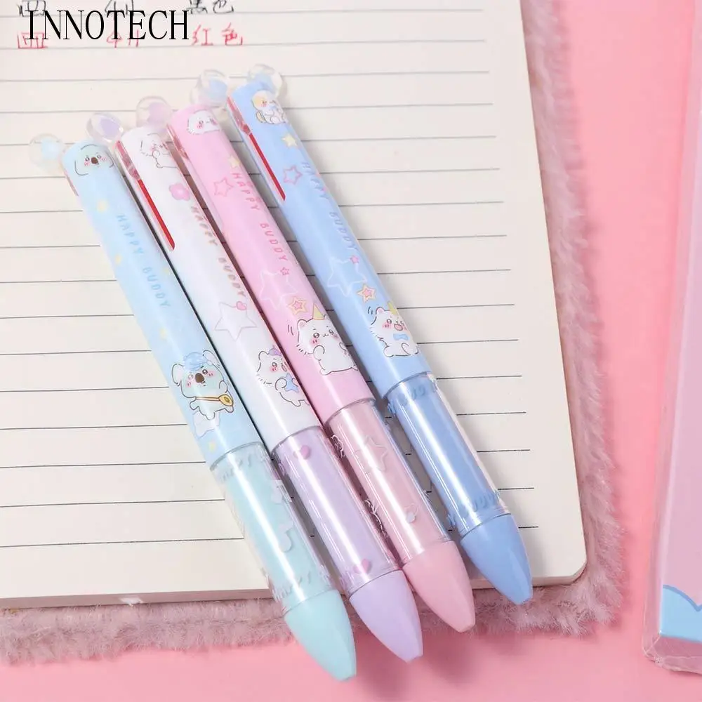 

4 шт. милая двухцветная шариковая ручка из АБС-пластика, мини-пресс для ушей, студенческая ручка для письма, ручка с мультяшным знаком, двухцветная гелевая ручка, канцелярские принадлежности для рисования