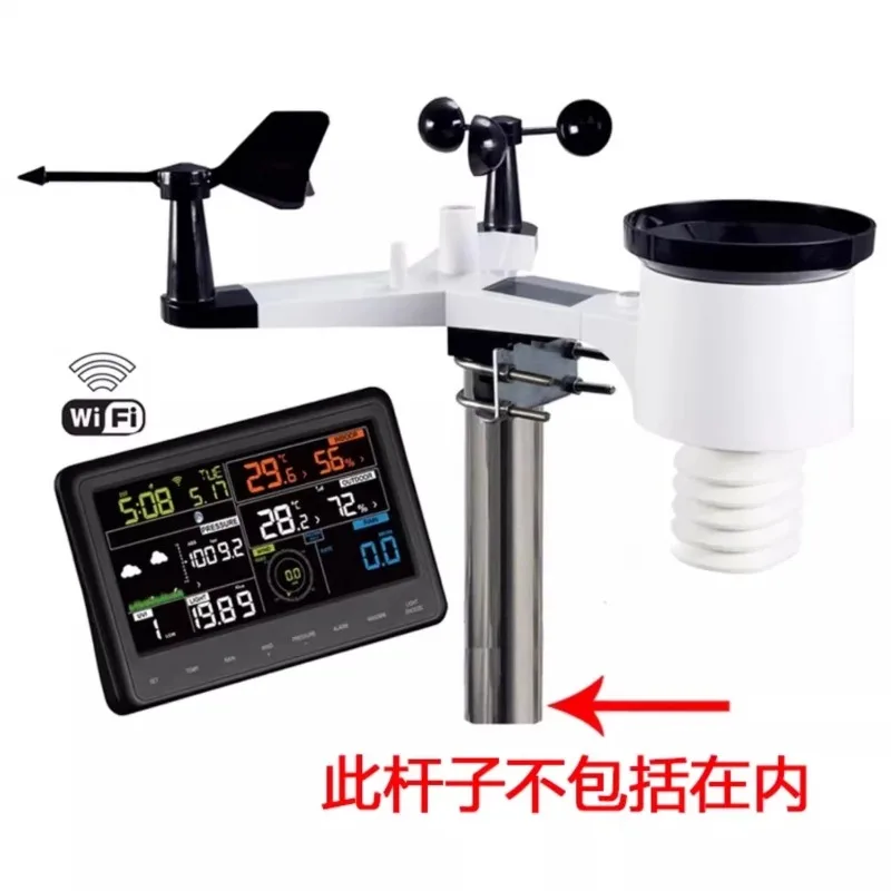 Wireless weather station, wind speed, wind direction, temperature, humidity, rainfall, light, wifi