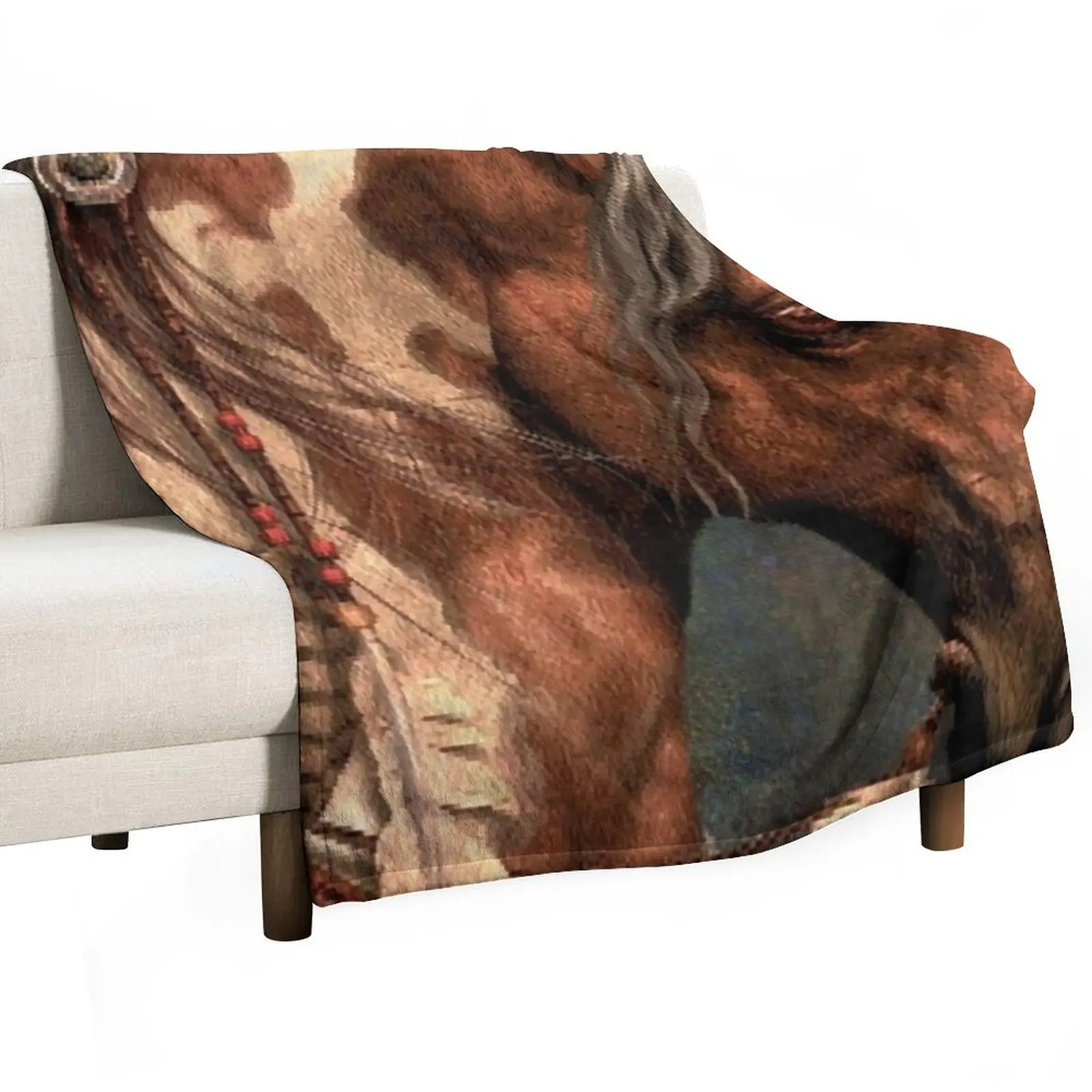 

War Horse - Native American Painted Horse Throw Blanket Summer Picnic Quilt Thermals For Travel Blankets