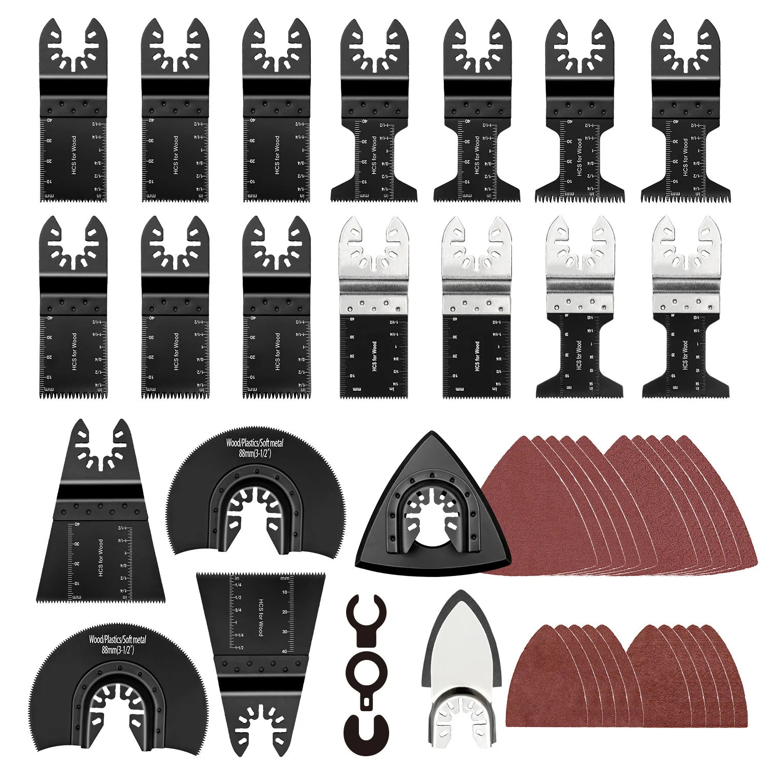 

43Pcs Universal Oscillating Saw Blade Kit, Multi Tool Accessories Suitable for Dewalt, Makita, Bosch, Milwaukee, Worx