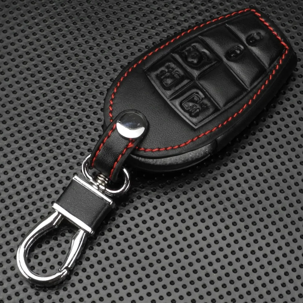 jingyuqin Smart Fob Remote Transmitter Smart Key Case Fob Shell Leather for Chrysler Town & Country D-odge Grand Caravan 5/6 BTN