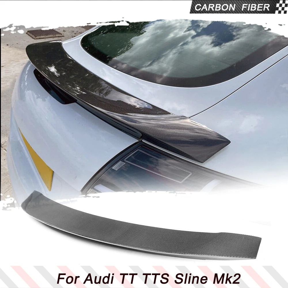 

Carbon Fiber / FRP Black Car Racing Spoiler Rear Trunk Spoiler Lip for Audi TT TTS Sline Mk2 8J Coupe 2008-2014 Rear Trunk Wing