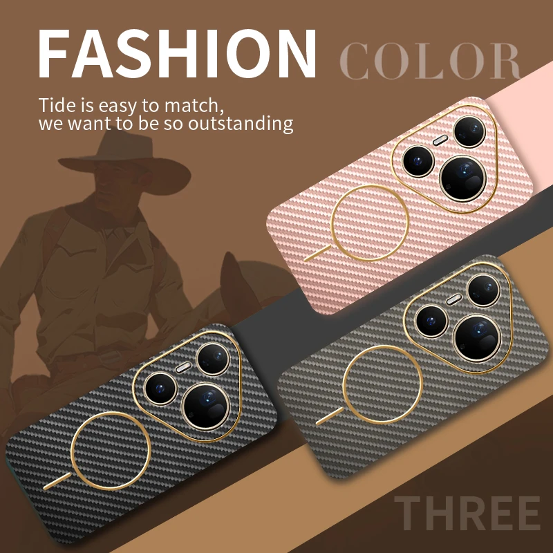 

Case For Huawei Pura 80/70 Ultra New Electroplating Kevlar Magnetic Frosted Cover For Huawei Pura80 Pro Plus Shockproof Funda