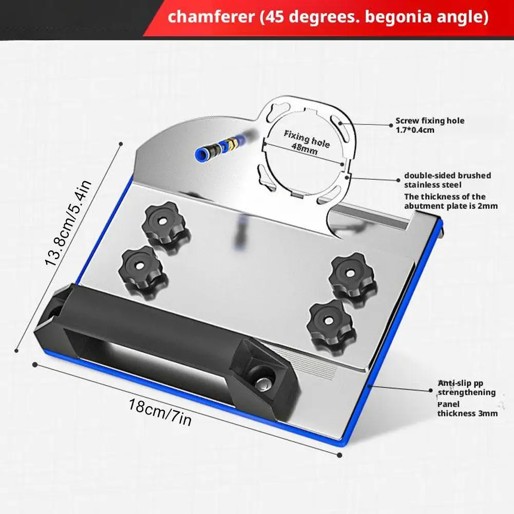 แบบพกพา 45 °   เครื่องเจียรเซรามิกสำหรับงานไม้และช่างก่ออิฐ เครื่องมือลบคม/กันชนอเนกประสงค์